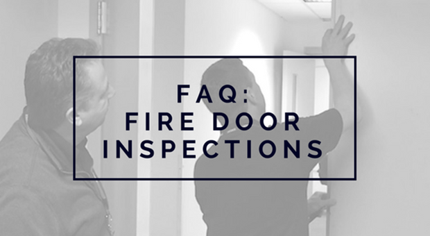 Man inspecting door for a fire door inspection