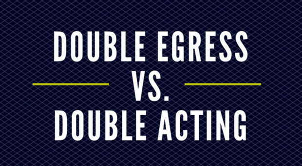 double egress doors vs double acting function of doors