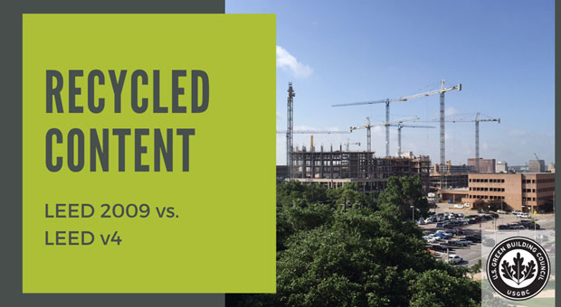 LEED 2009 vs. LEED v4: Recycled Content